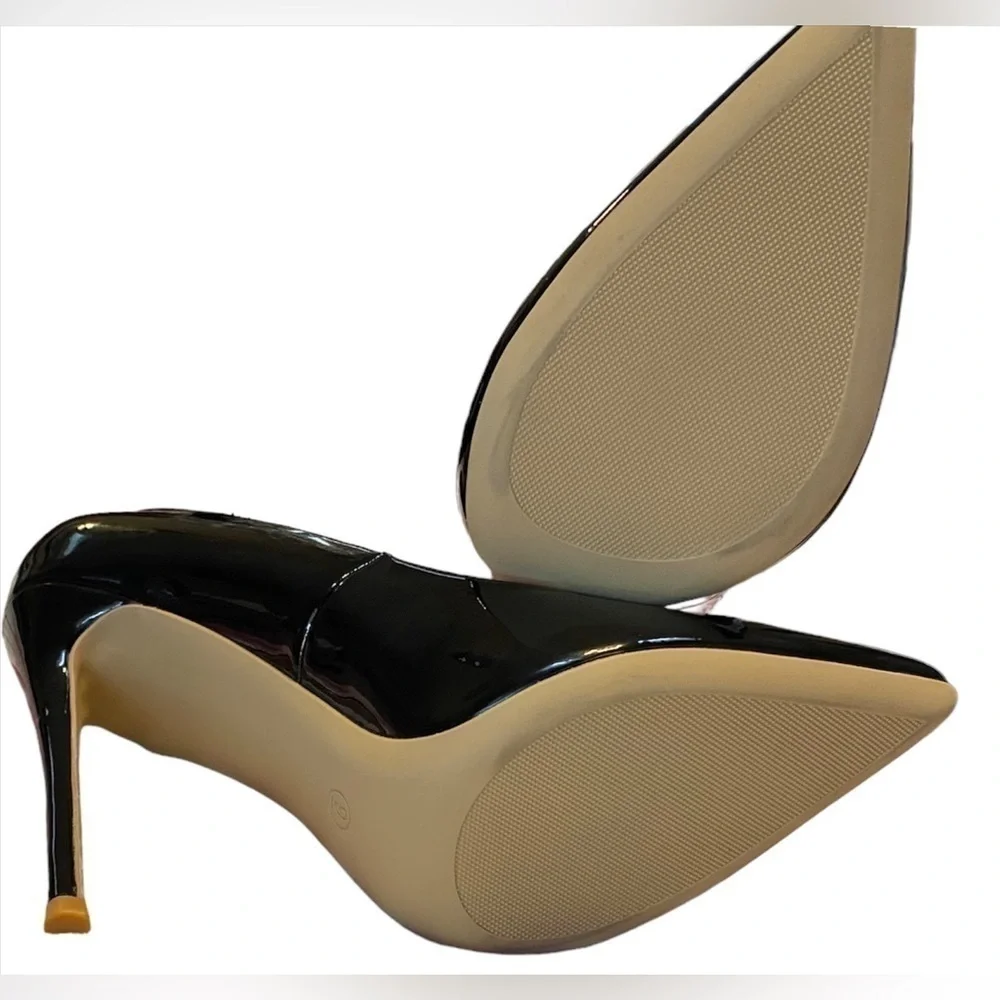 SIZE 9 black GenShou 4 inch heels. - Picture 2 of 6